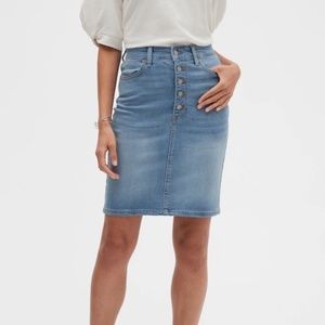 Banana Republic Button-Front Denim Pencil Skirt size 10